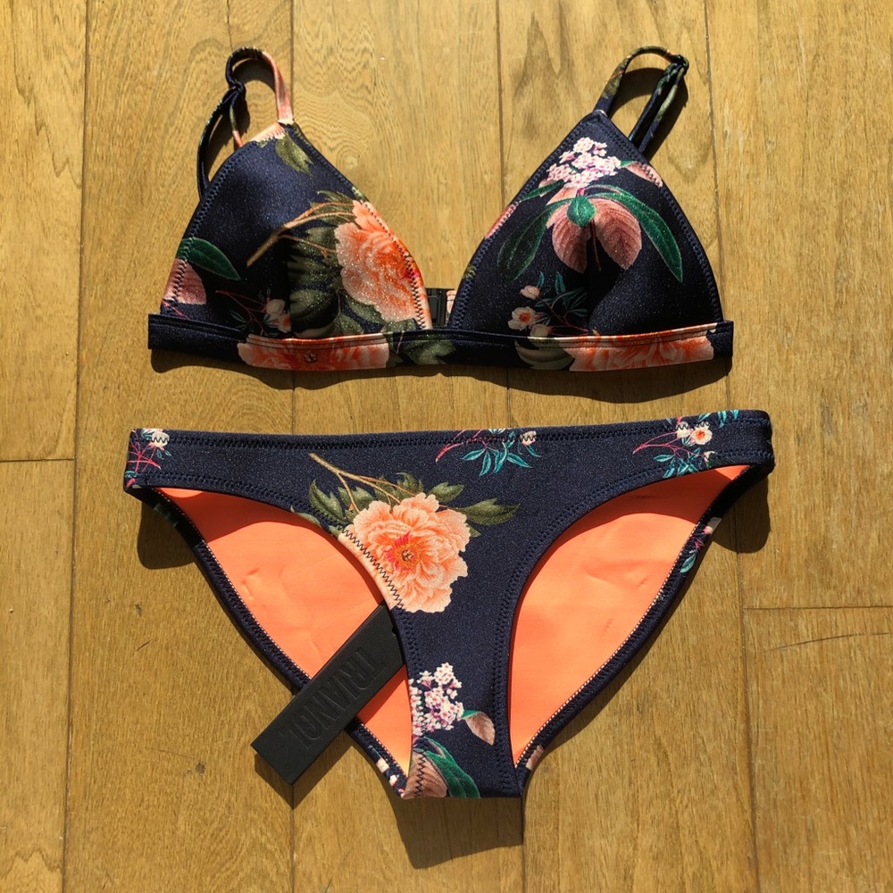TRIANGL Navy Floral Bikini